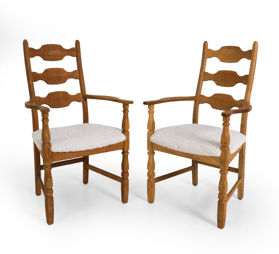 PAIR HENNING KJAERNULF "RAZORBLADE" OAK CHAIRS (1 of 1)