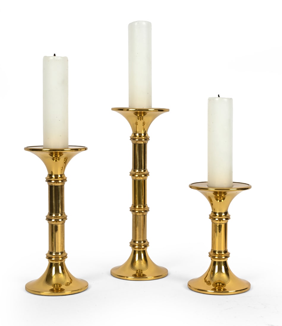 SCANDINAVIAN BRASS CANDLESTICKS - 2