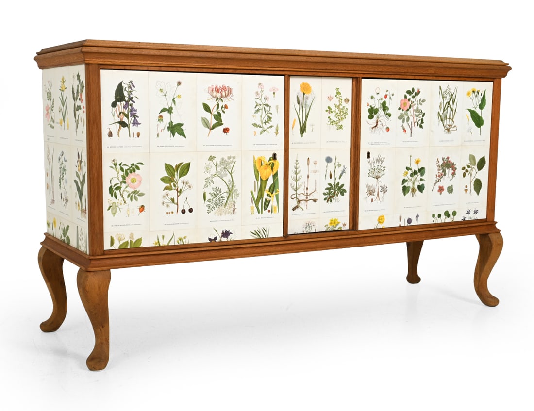 JOSEF FRANK STYLE SWEDISH FLORA WALLPAPER CABINET