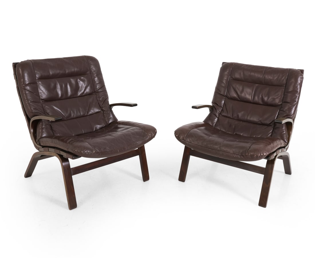 PAIR OF FARSTRUP "MILJO" LEATHER LOUNGE CHAIRS (1 of 1)