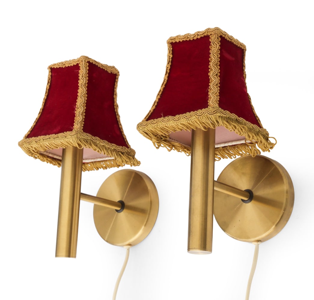 PAIR OF DARO DANISH BRASS WALL SCONCES C. 1970S
