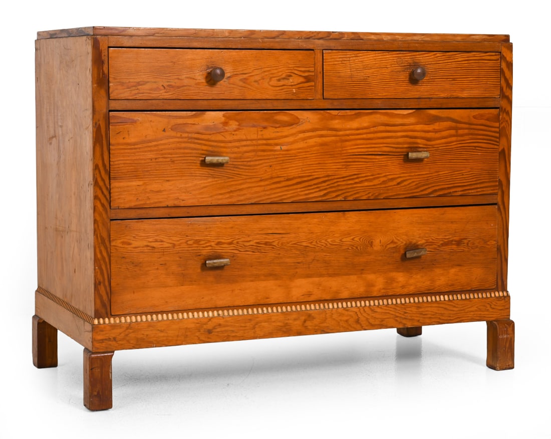 SWEDISH DECO STYLE PINE CHEST OF DRAWERS C. 1930S (1 of 13)