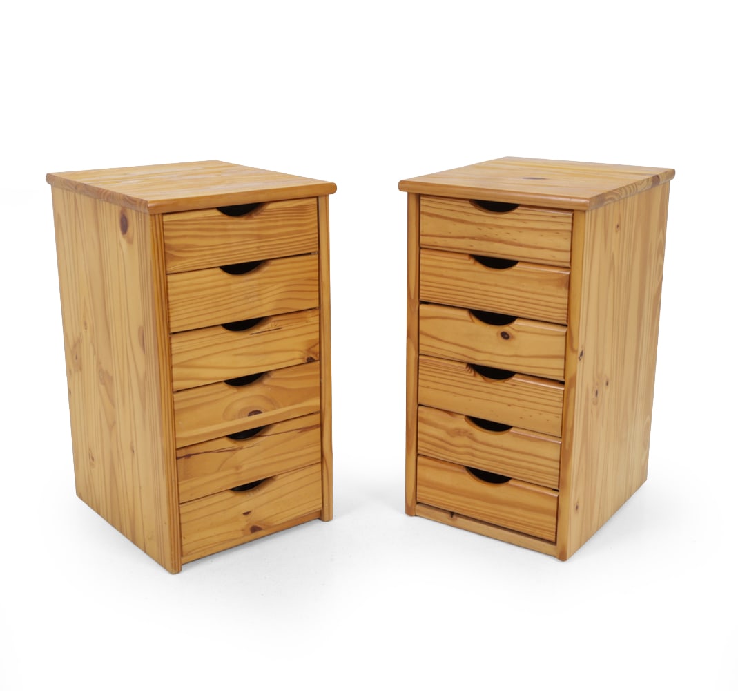 PAIR OF SWEDISH PINE NIGHTSTAND CHESTS C. 1960S