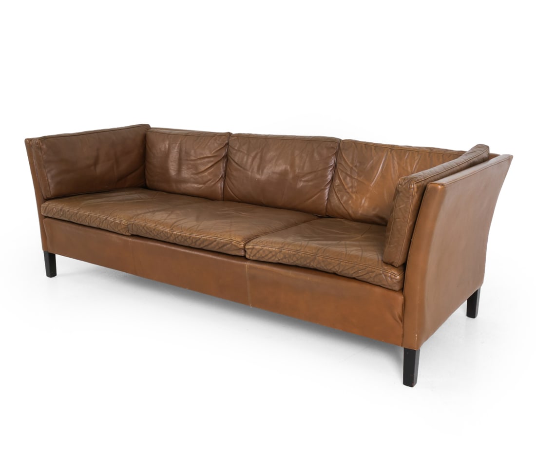 STYLE OF ARNE NORELL DANISH LEATHER SOFA C. 1960S (1 of 14)