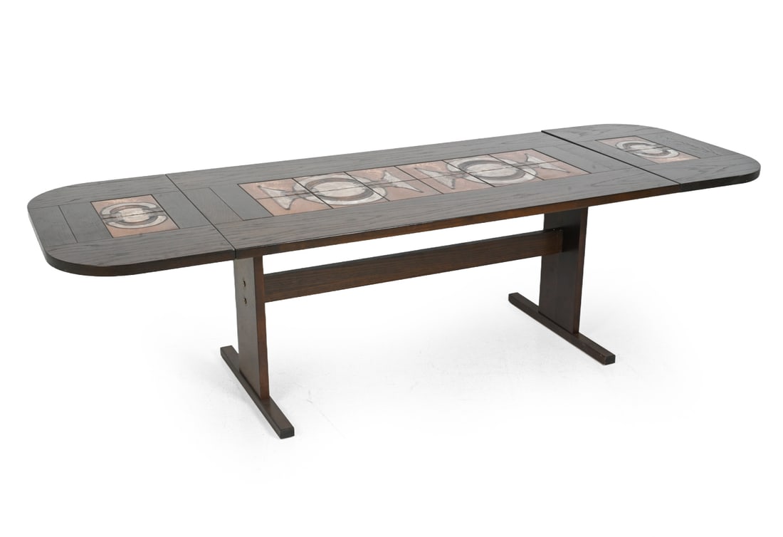 POUL POULSEN FOR GANGSO OAK & TILE DINING TABLE (1 of 1)