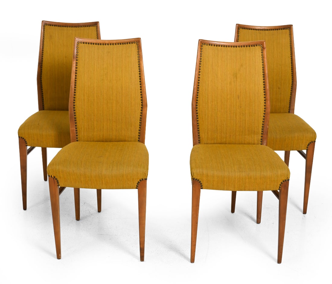 (4) MALMSTEN STYLE SWEDISH DINING CHAIRS C. 1950S