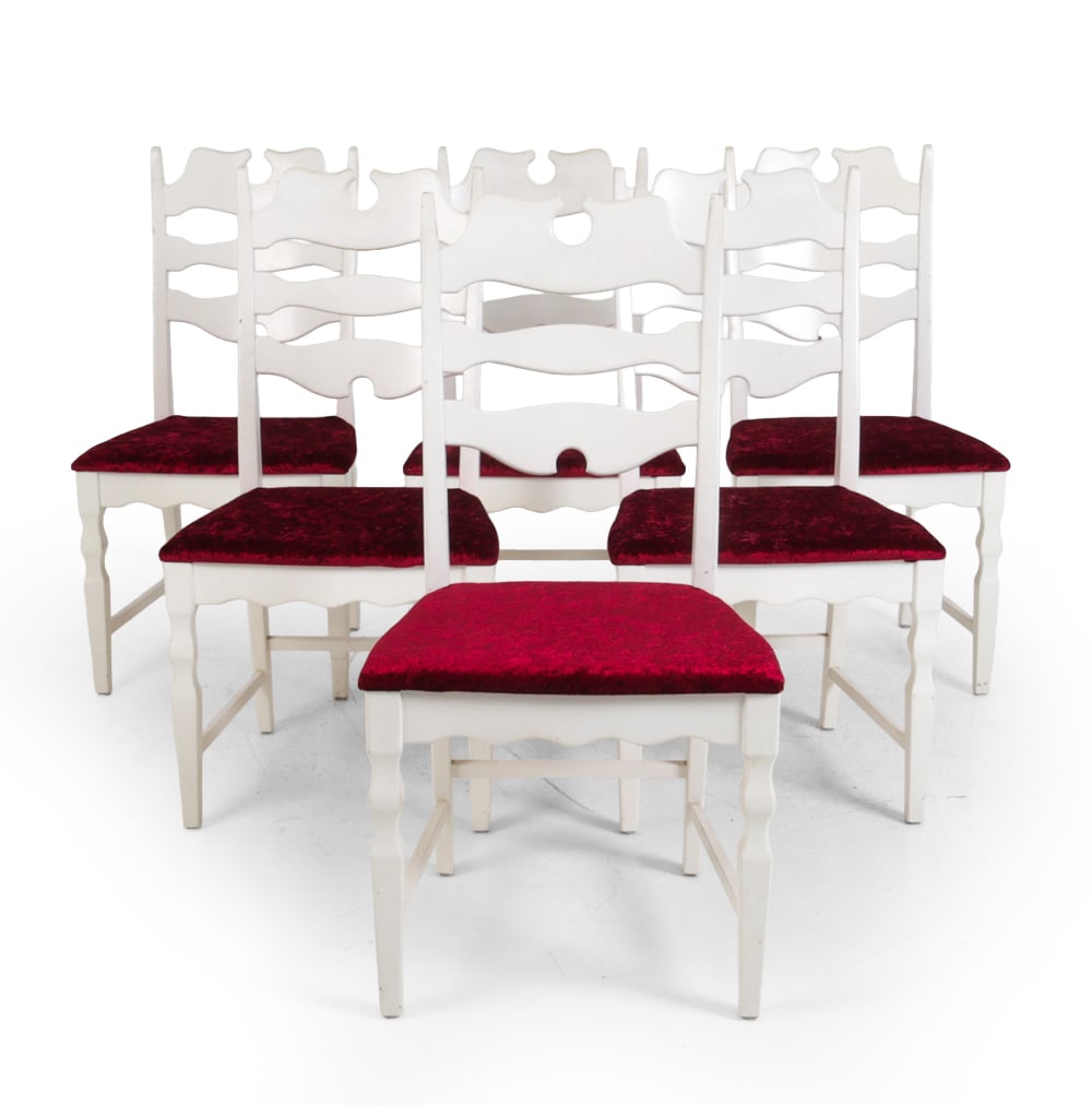 (6) KJAERNULF STYLE PAINTED OAK DINING CHAIRS (1 of 14)