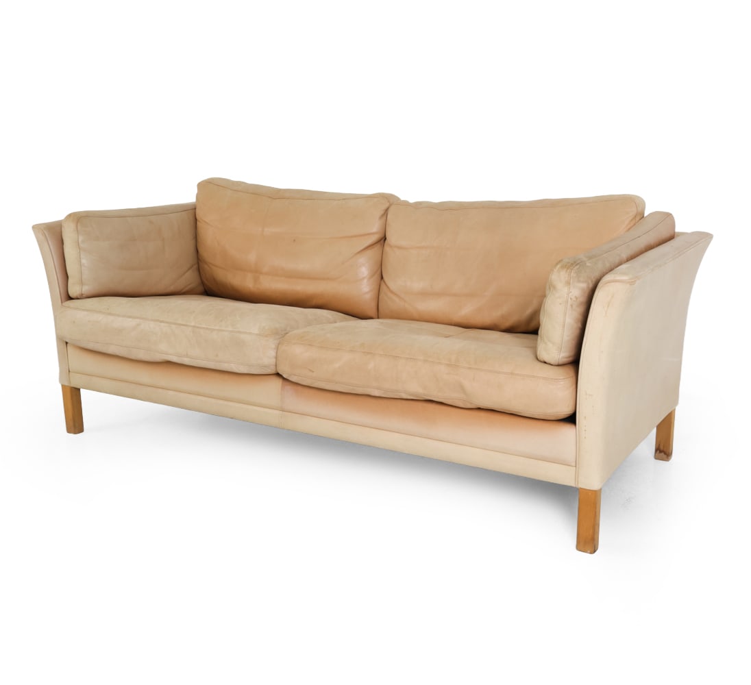 ATTR. MOGENS HANSEN DANISH LEATHER SOFA 1960S (1 of 18)