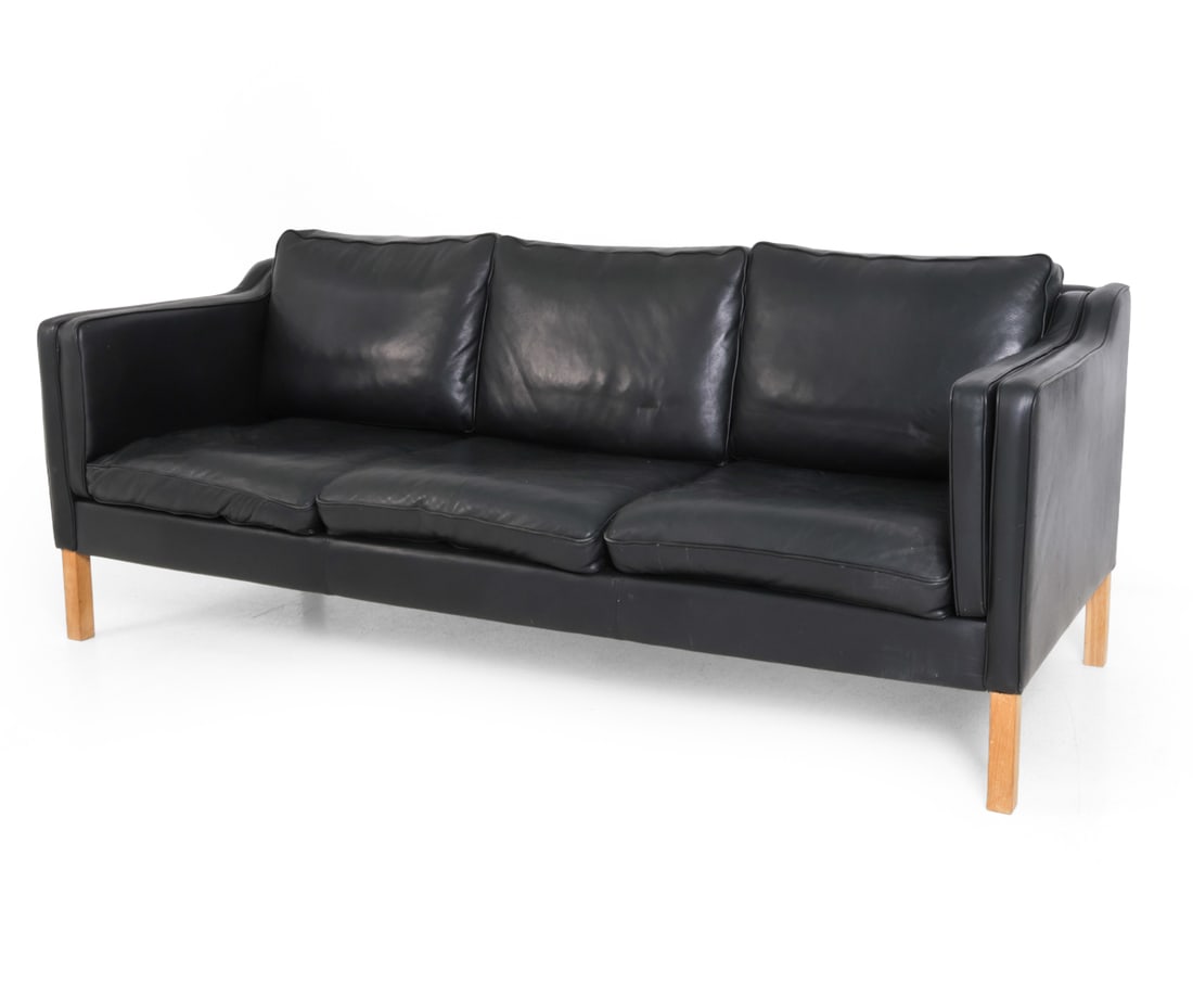 MOGENSEN STYLE DANISH LEATHER SOFA C. 1970S (1 of 14)