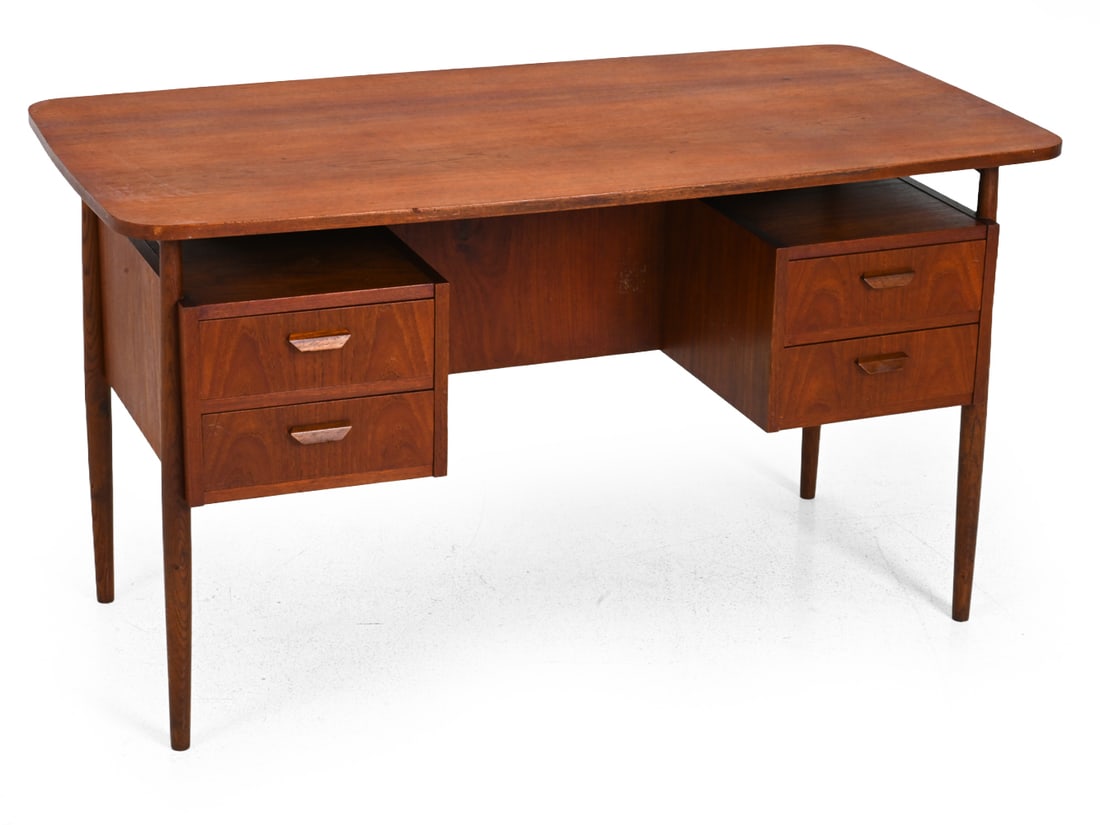 GUNNAR NIELSEN TIBERGAARD TEAK WRITING DESK 1960S (1 of 1)