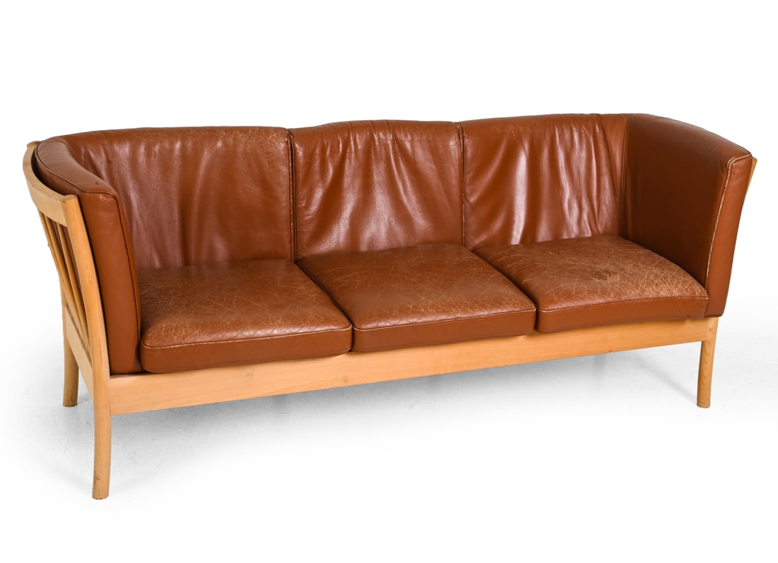 HURUP DANISH LEATHER SOFA C. 1970S (1 of 1)