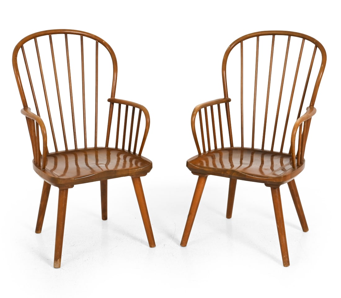 PAIR FRITS HENNINGSEN STYLE DANISH WINDSOR CHAIRS