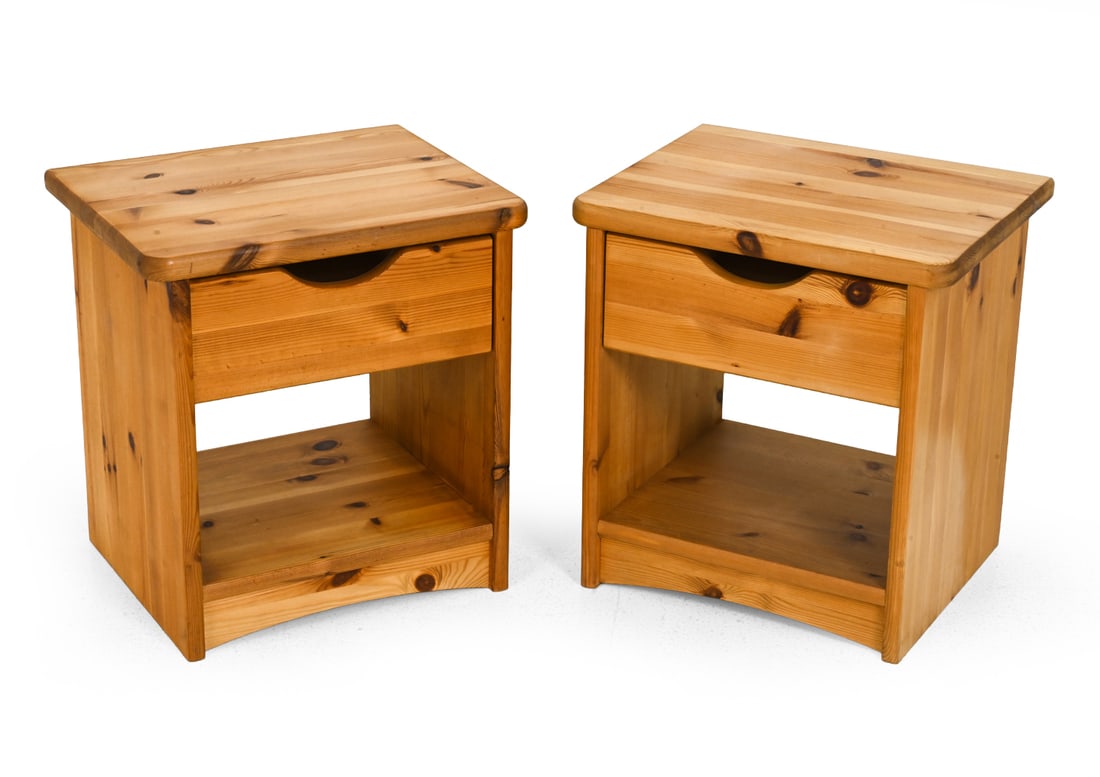 PAIR OF SWEDISH PINE NIGHTSTANDS C. 1970S