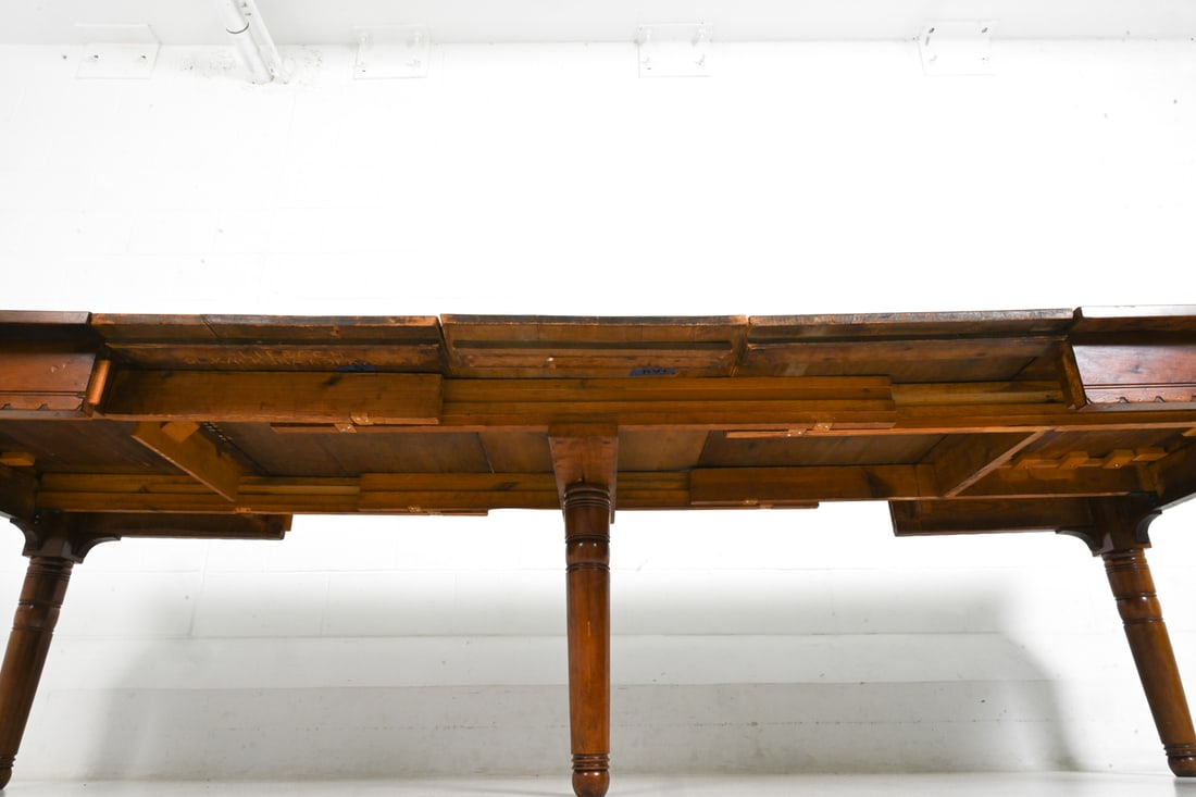 ANTIQUE WALNUT DINING TABLE - 12