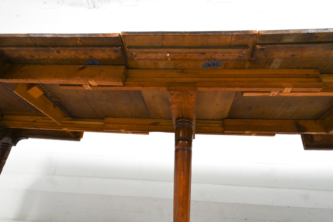 ANTIQUE WALNUT DINING TABLE - 13