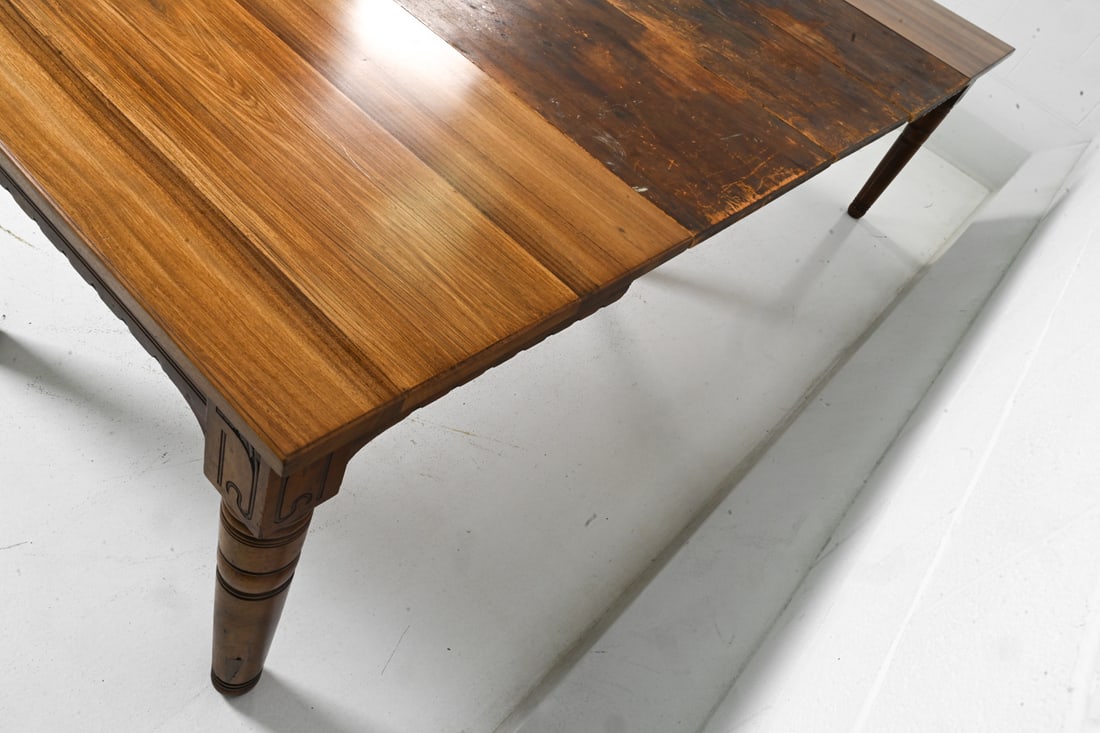 ANTIQUE WALNUT DINING TABLE - 15