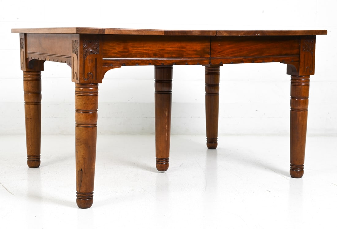 ANTIQUE WALNUT DINING TABLE - 17