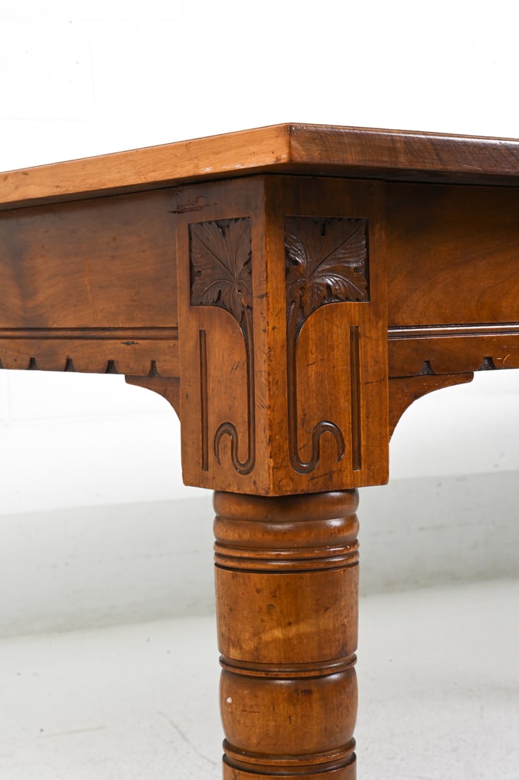 ANTIQUE WALNUT DINING TABLE - 7