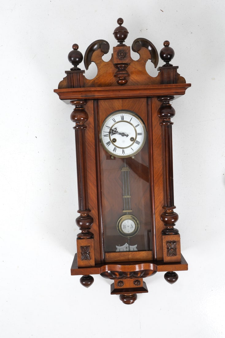 JUNGHANS GERMAN WALNUT VIENNA WALL CLOCK - 2