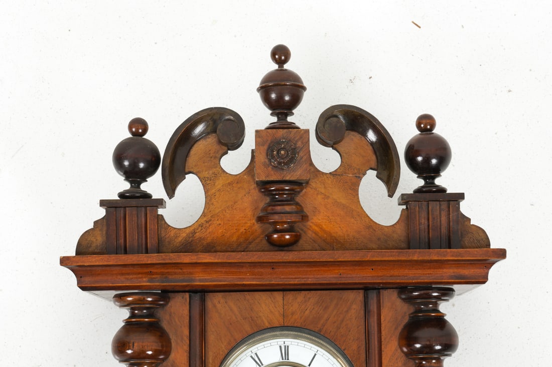 JUNGHANS GERMAN WALNUT VIENNA WALL CLOCK - 3