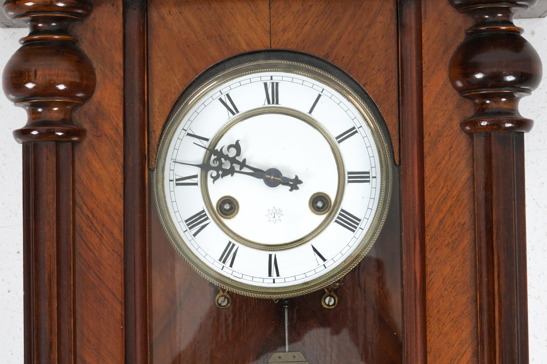 JUNGHANS GERMAN WALNUT VIENNA WALL CLOCK - 4