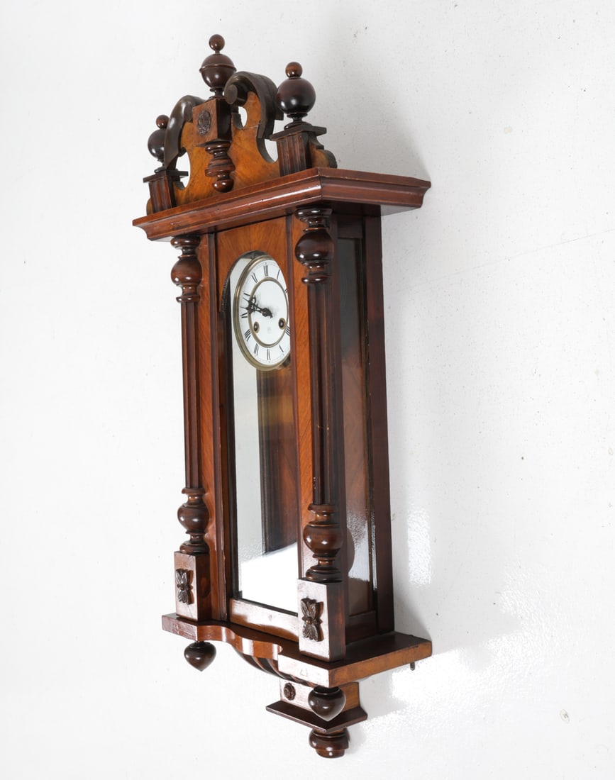 JUNGHANS GERMAN WALNUT VIENNA WALL CLOCK - 7