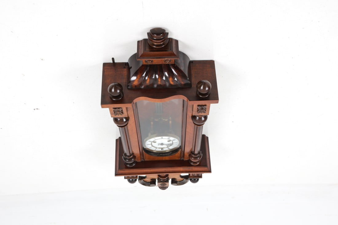 JUNGHANS GERMAN WALNUT VIENNA WALL CLOCK - 8