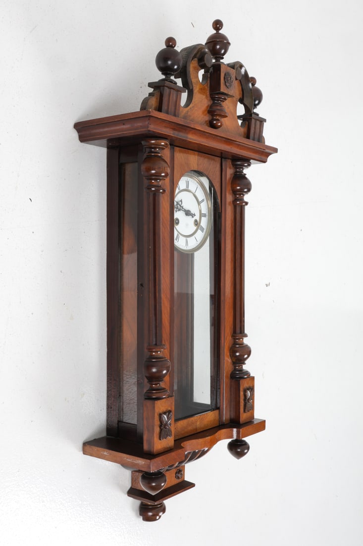JUNGHANS GERMAN WALNUT VIENNA WALL CLOCK - 9
