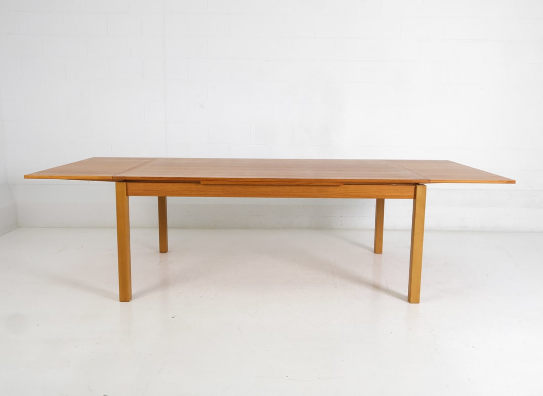 ANSAGER DANISH OAK EXTENDING DINING TABLE - 6