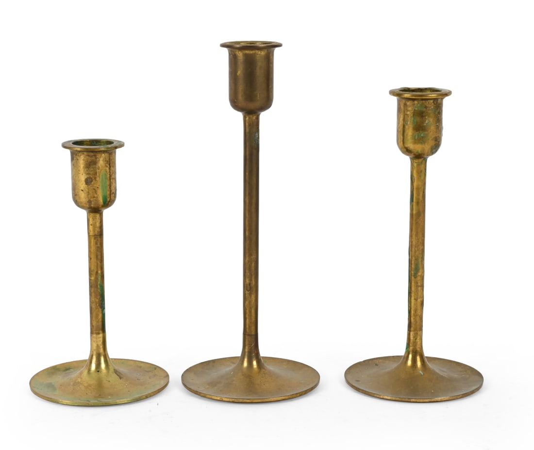 BRASS CANDLEHOLDER GROUPING (1 of 7)