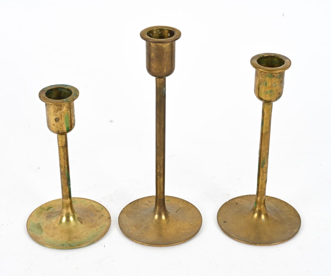 BRASS CANDLEHOLDER GROUPING - 2