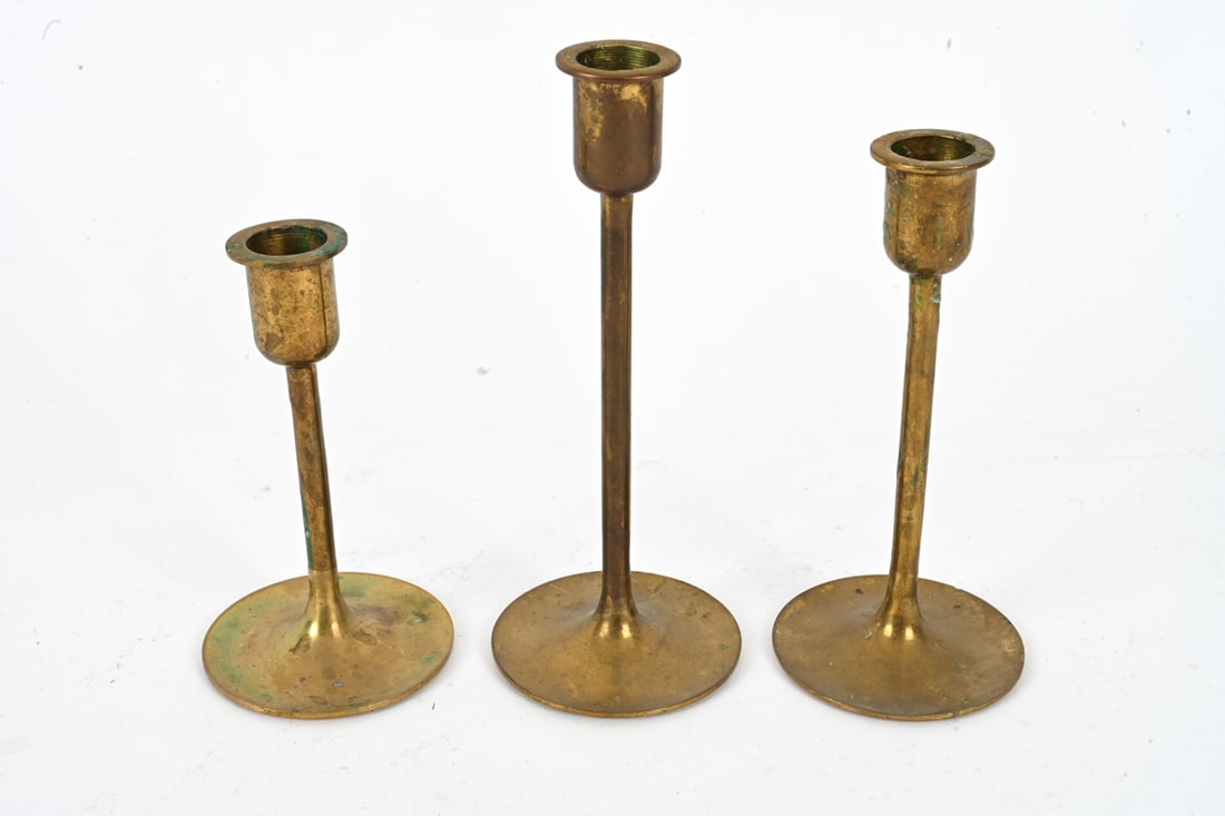 BRASS CANDLEHOLDER GROUPING - 4