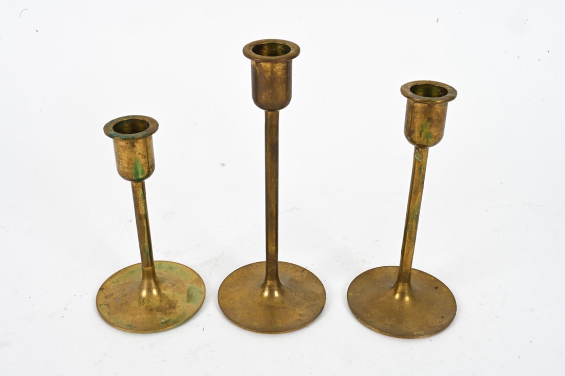 BRASS CANDLEHOLDER GROUPING - 5