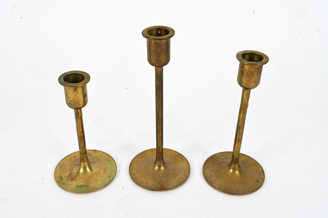 BRASS CANDLEHOLDER GROUPING - 6