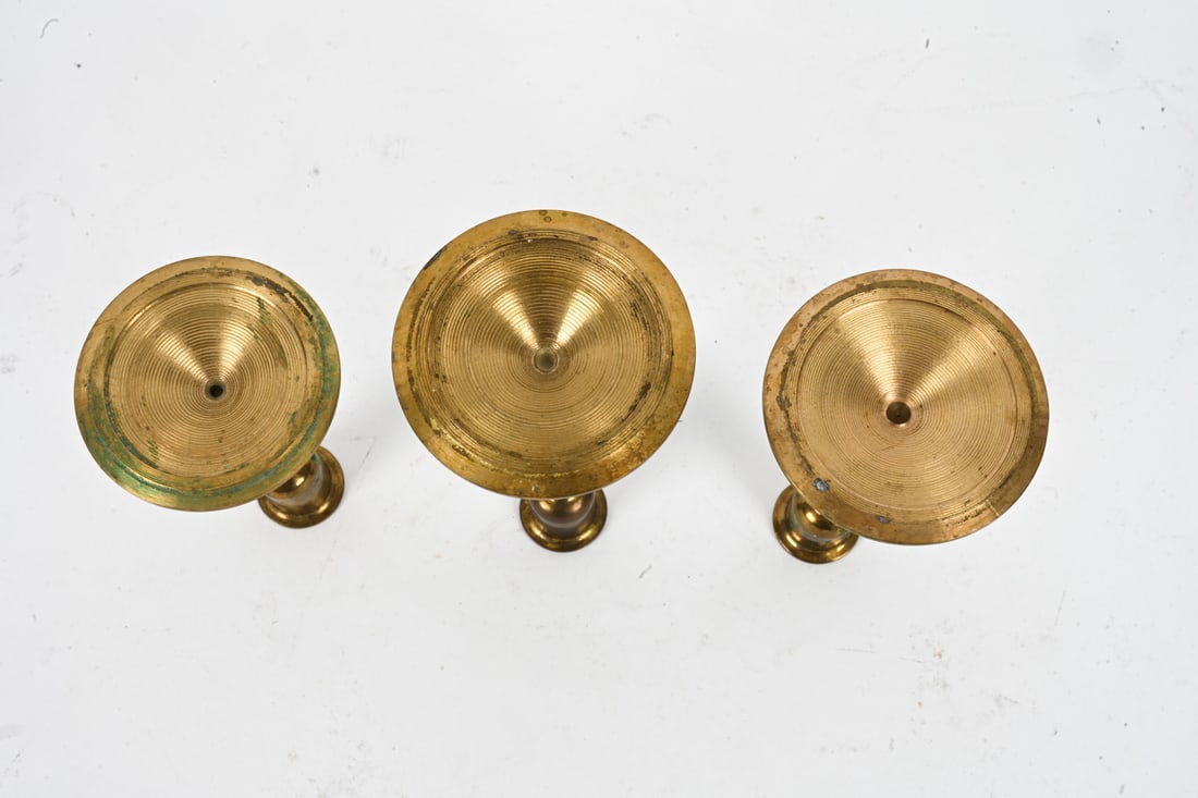 BRASS CANDLEHOLDER GROUPING - 7