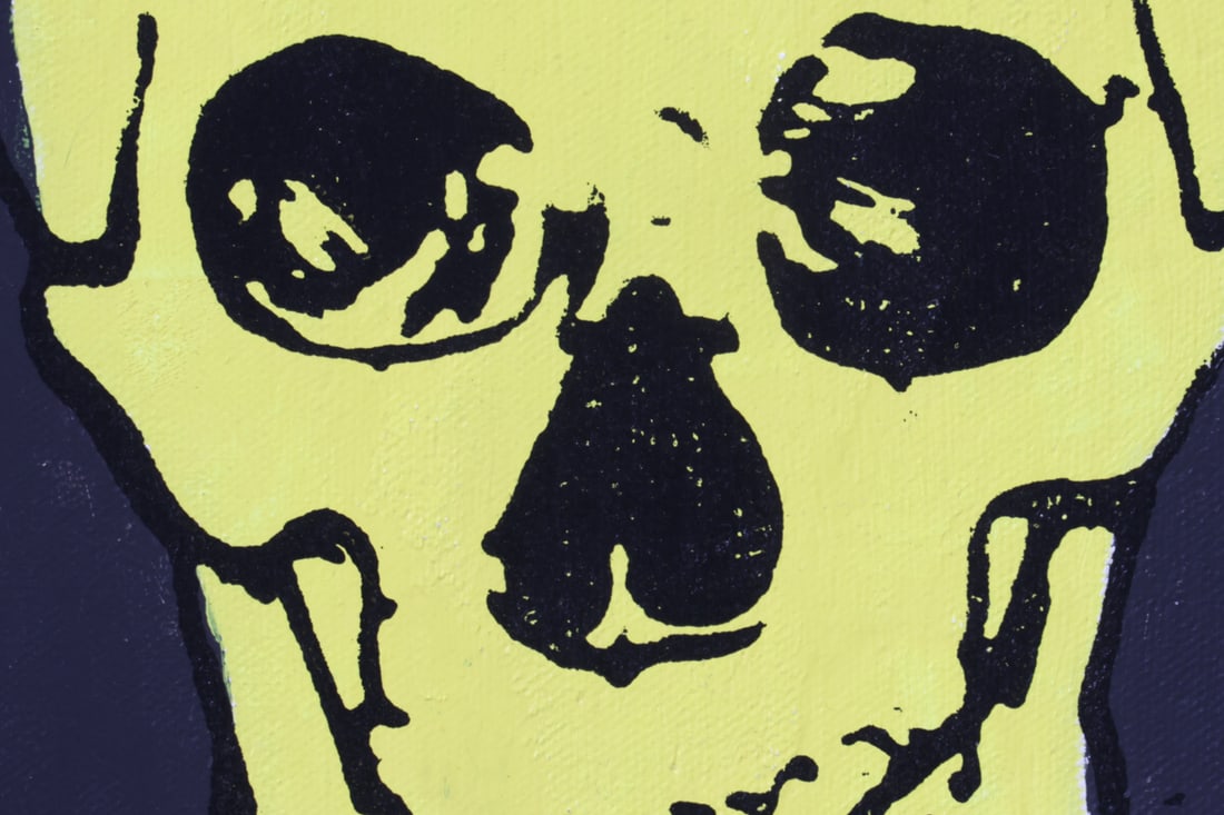 MULTICOLORED SKULLS DIPTYCH A/C - 5