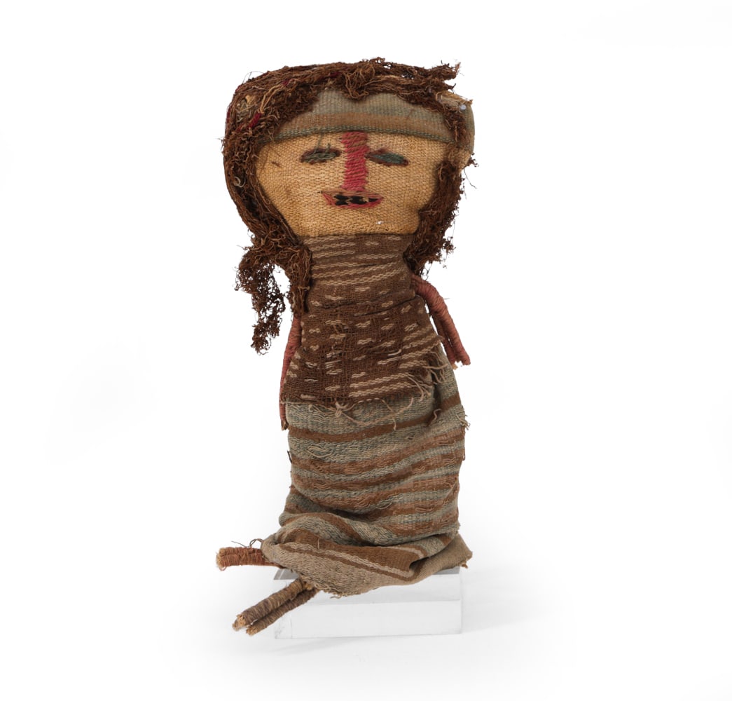 PERUVIAN CHANCAY STYLE FUNERARY DOLL