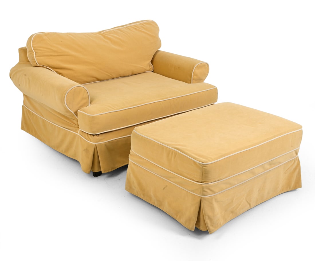 MITCHELL GOLD BOB WILLIAMS LOUNGE CHAIR & OTTOMAN (1 of 15)