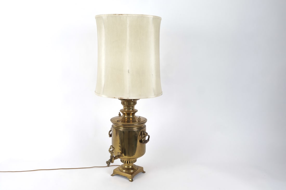 RUSSIAN BRASS SAMOVAR TABLE LAMP - 3