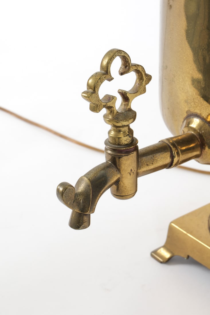 RUSSIAN BRASS SAMOVAR TABLE LAMP - 8