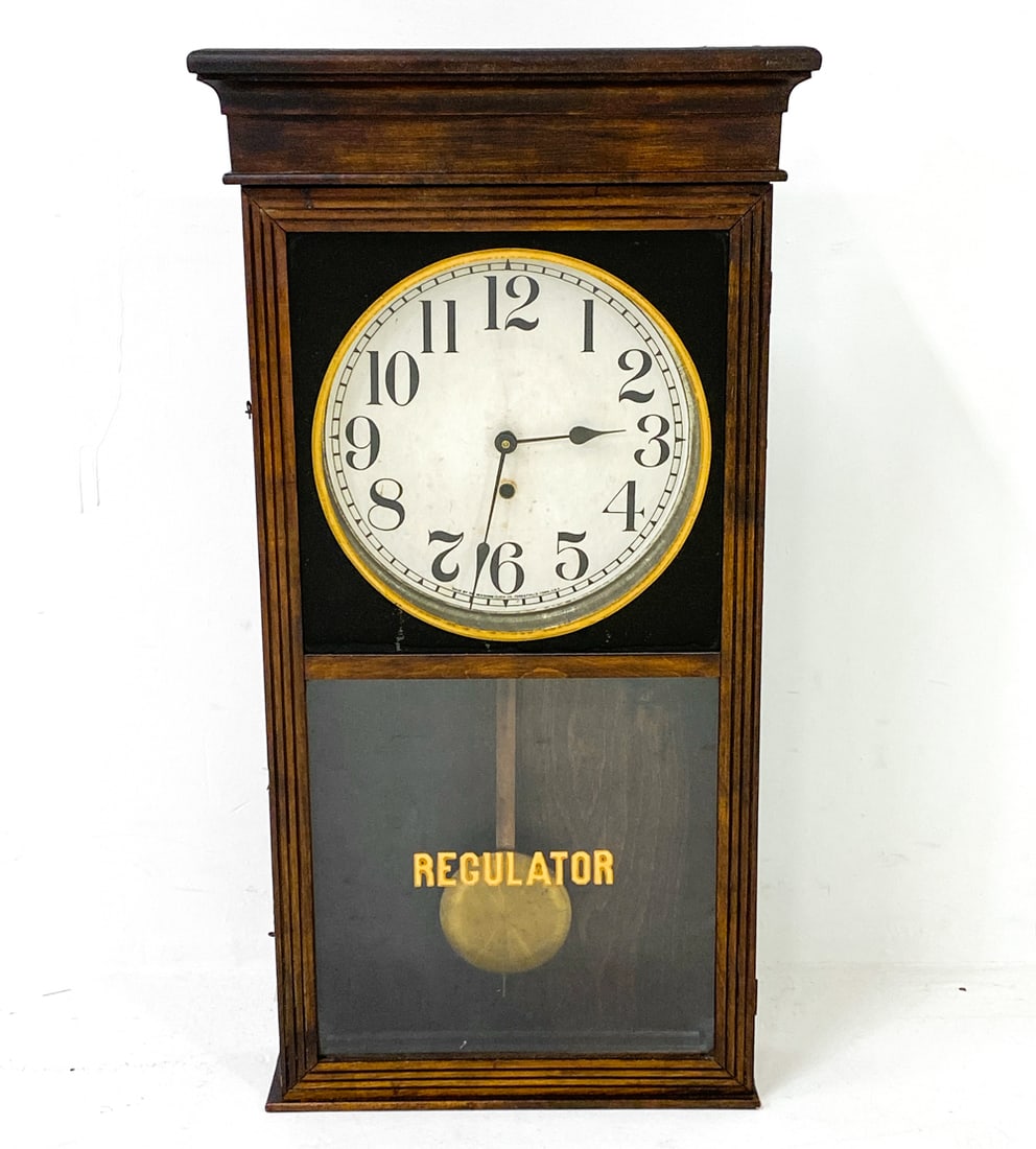 SESSIONS CLOCK CO. REGULATOR WALL CLOCK (1 of 10)