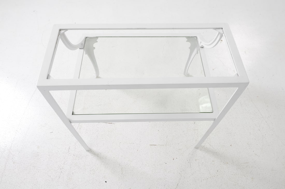 VINTAGE TWO-TIER PAINTED SIDE TABLE - 13