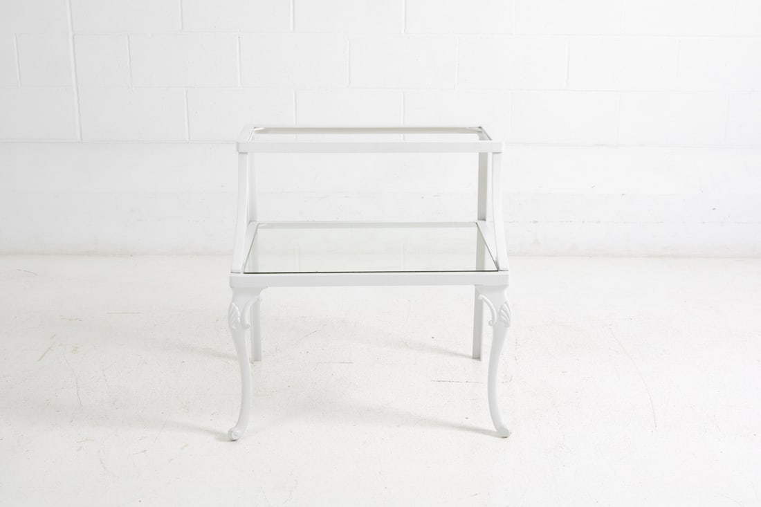 VINTAGE TWO-TIER PAINTED SIDE TABLE - 3