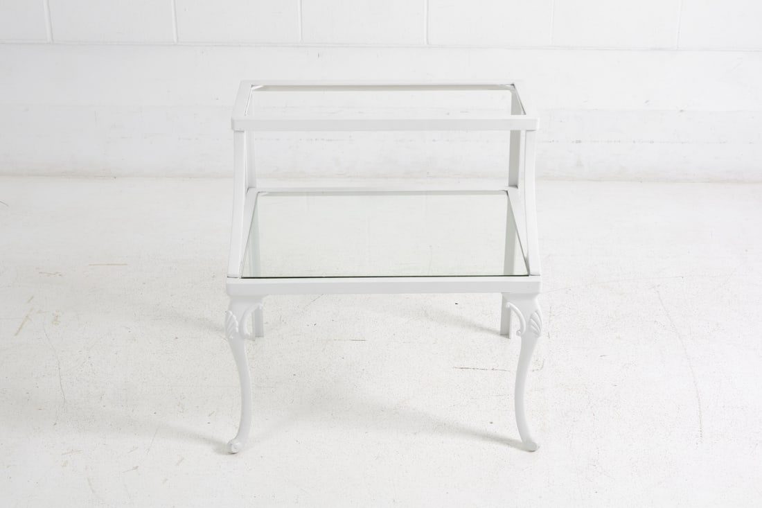 VINTAGE TWO-TIER PAINTED SIDE TABLE - 4