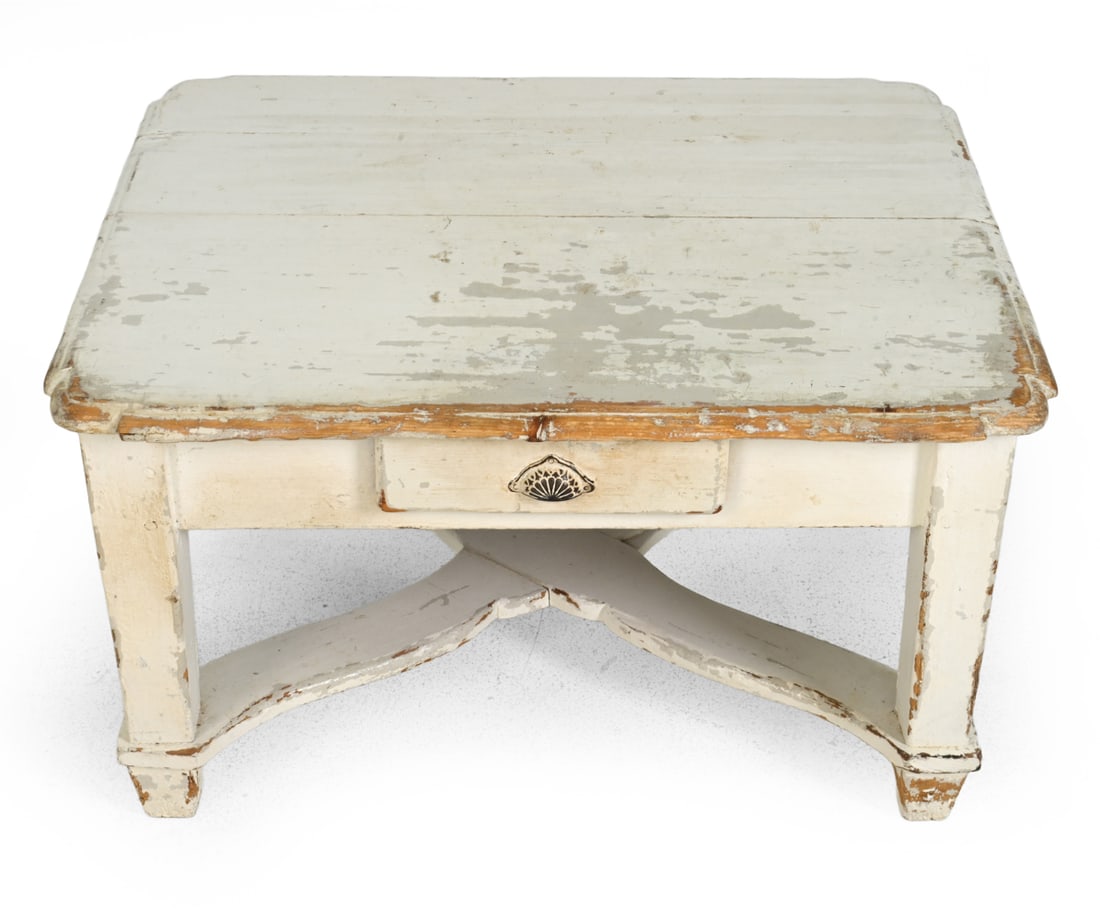 ANTIQUE PAINTED PINE COFFEE TABLE - 2