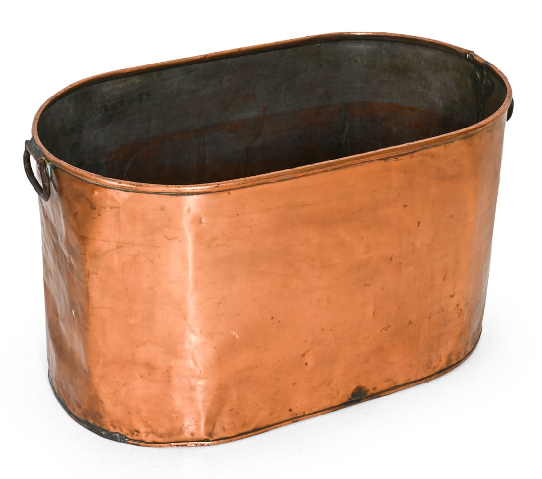 ANTIQUE COPPER WATER BASIN WASH BUCKET (1 of 11)