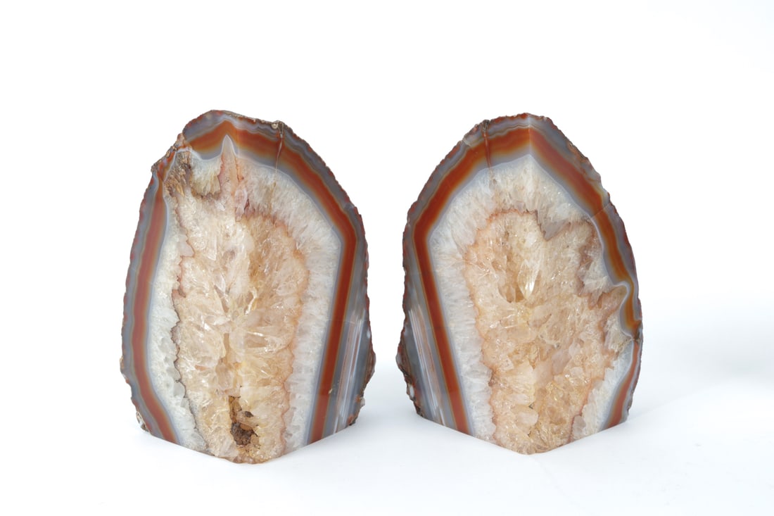 POLISHED GEODE BOOKENDS GROUPING - 4