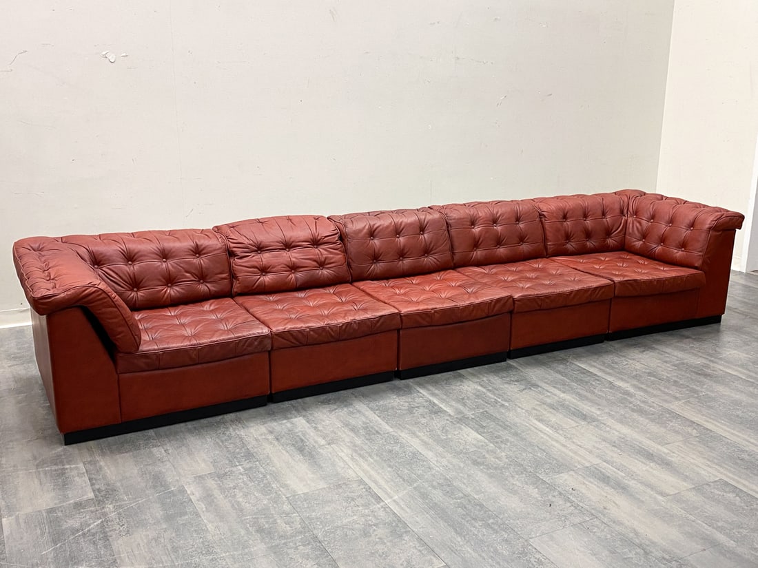 DE SEDE STYLE LEATHER MODULAR SOFA C. 1970S (1 of 12)