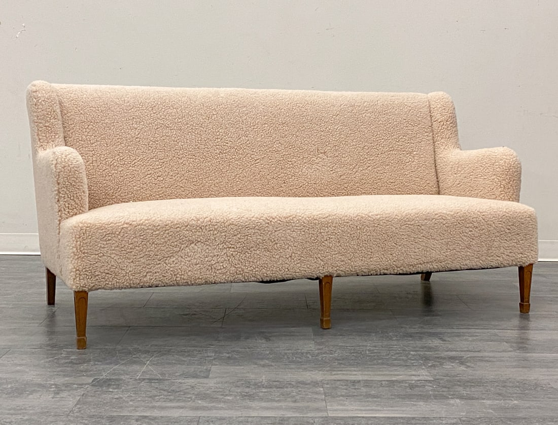 ATTR. FRITS HENNINGSEN DANISH LAMBSWOOL SOFA 1940S (1 of 13)