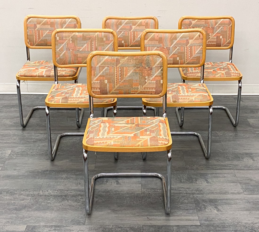 (6) MARCEL BREUER STYLE ITALIAN CANTILEVER CHAIRS (1 of 15)